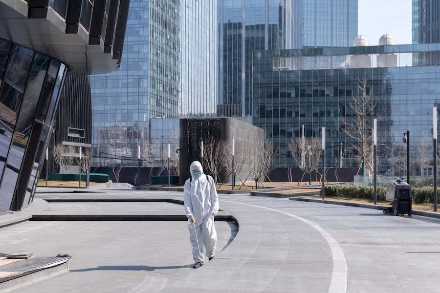 Leeza SOHO reopens after sanitation