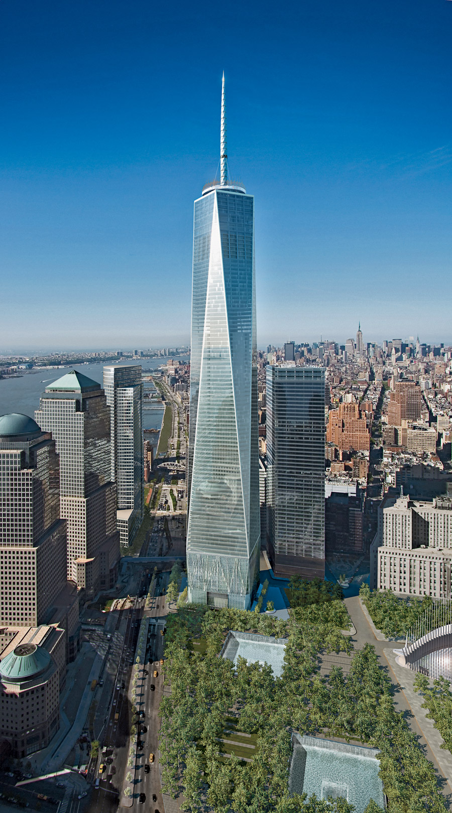 One World Trade Center by SOM and Memorial Pools.