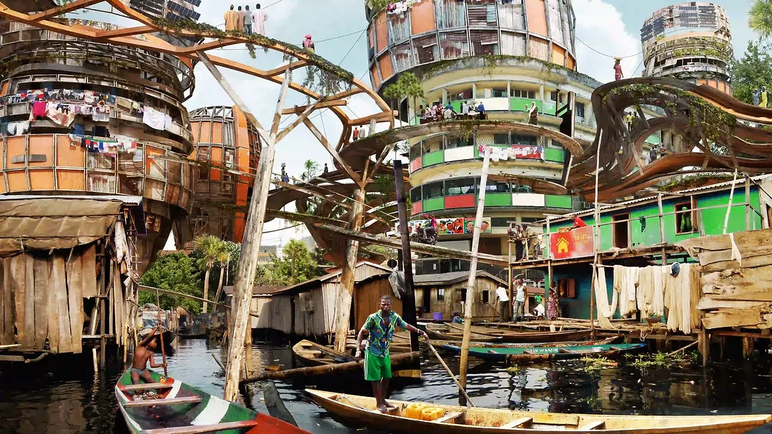 Shanty Megastructures Project (1 of 4) by Olalekan Jeyifous, 2015. Image Courtesy of Olalekan Jeyifous_result2.webp