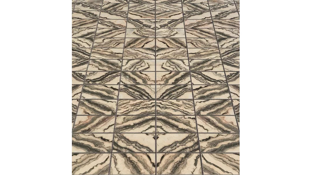 Detail of the marble used in the facade by REX