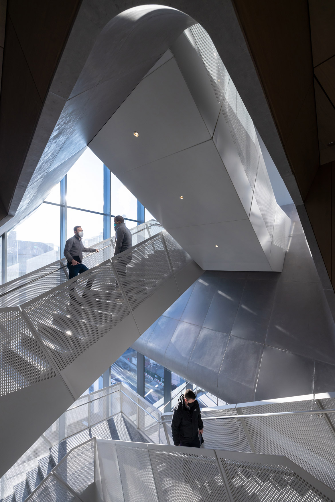 Kravis Hall, Sculptural Stairs at the Student Network.