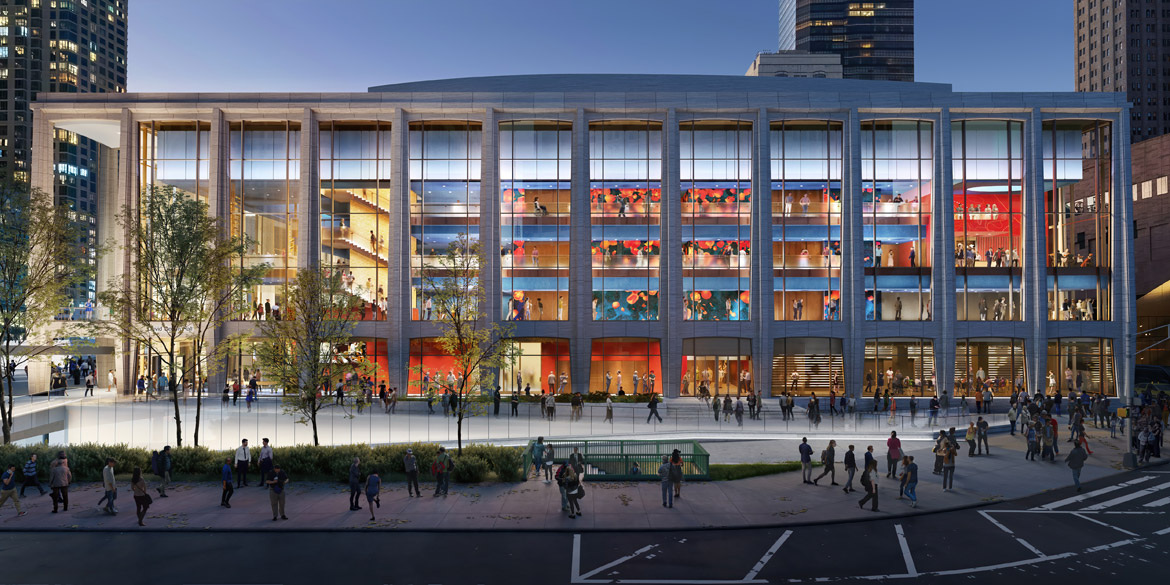 The future East Elevation of David Geffen Hall.