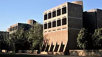 LeadKahn 1  IIMA Dormitories facing   south showing rooms with shaded loggias Photo WJR Curtis 1985 000033.jpg