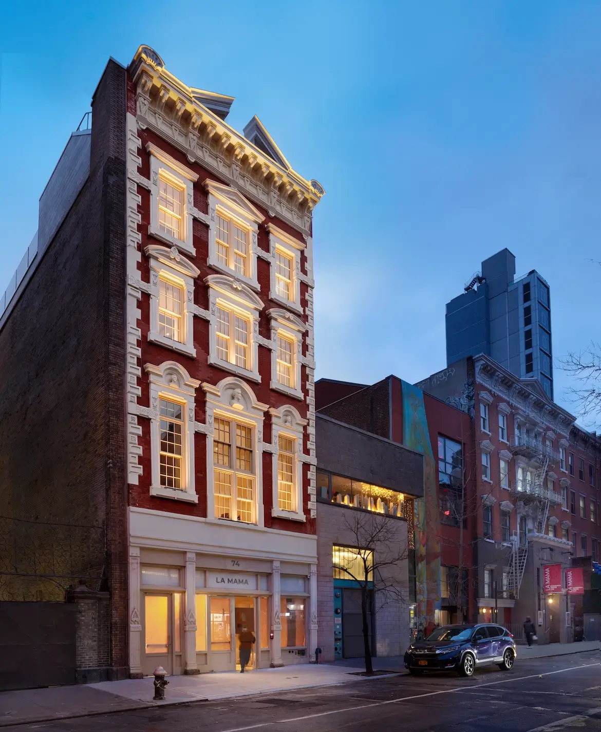 a historic 4-story brick building in manhattan's east village.