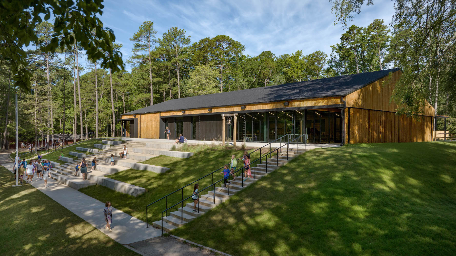 In North Carolina, a Modern Take on the Summer Camp Dining Hall With Plenty of Rustic Appeal