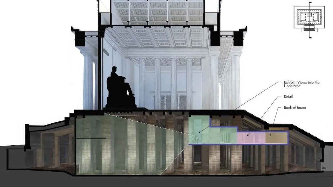 section drawing of lincoln memorial.