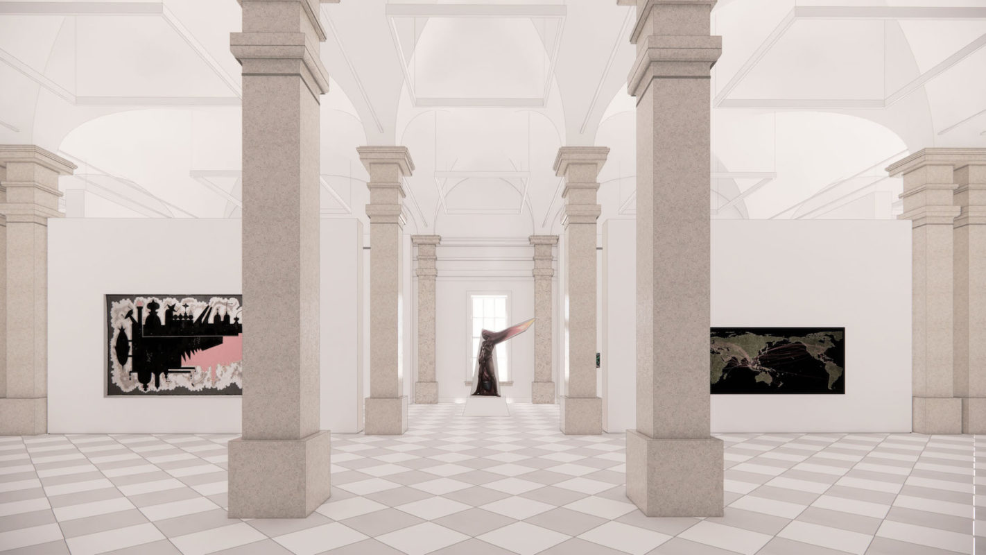 rendering of a redesigned gallery at the Smithsonian American Art Museum