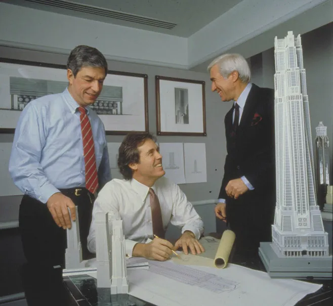 Shelly Fox, Bill Pedersen, and Gene Kohn in the office.