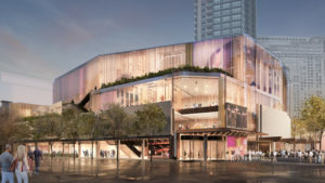exterior rendering of a performing arts center in toronto