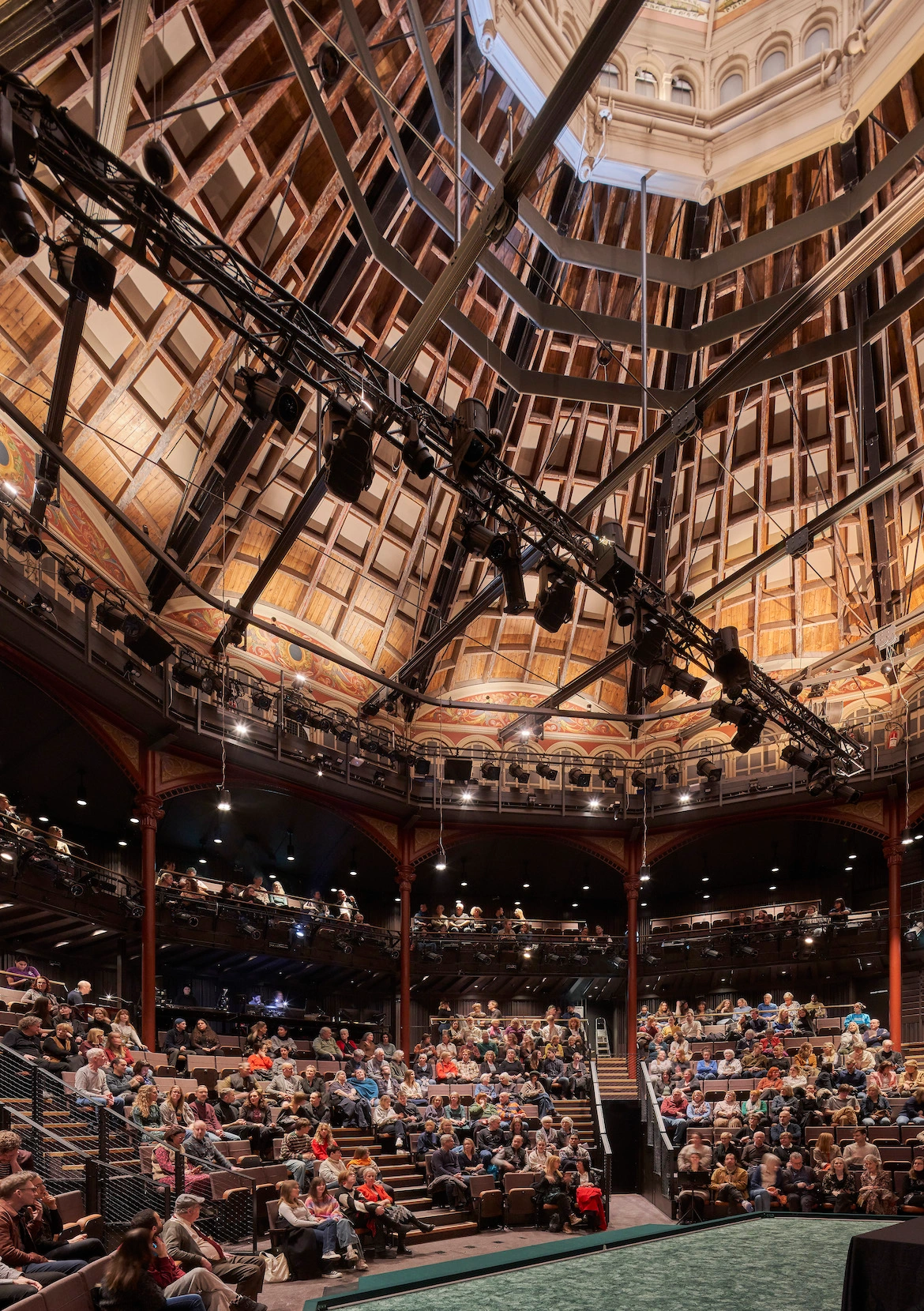 interior of an octogonal theater space