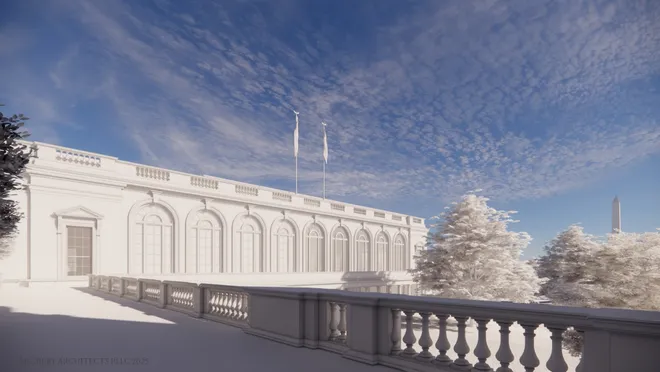 white house ballroom rendering.