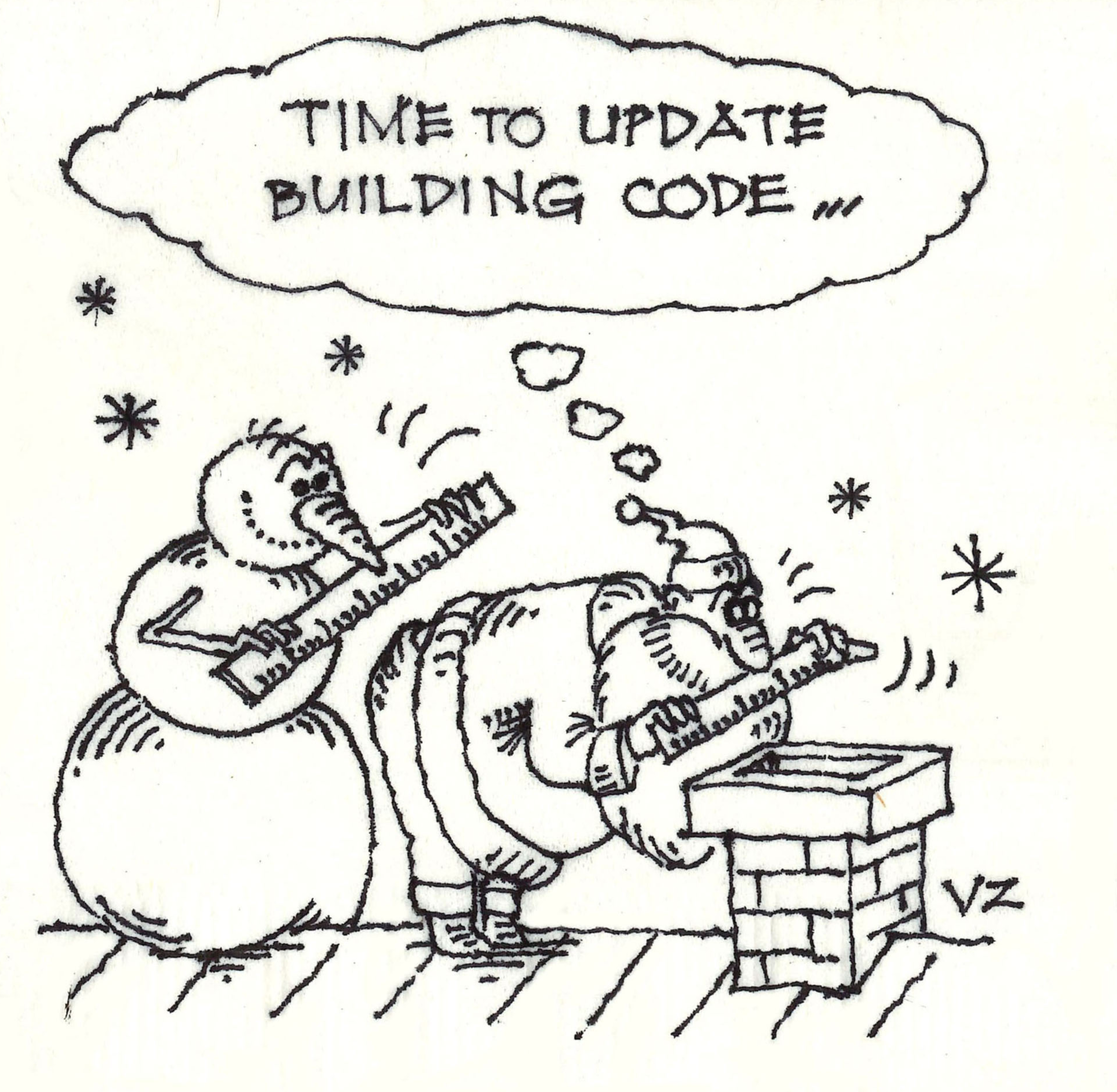 Comic of a snowman.