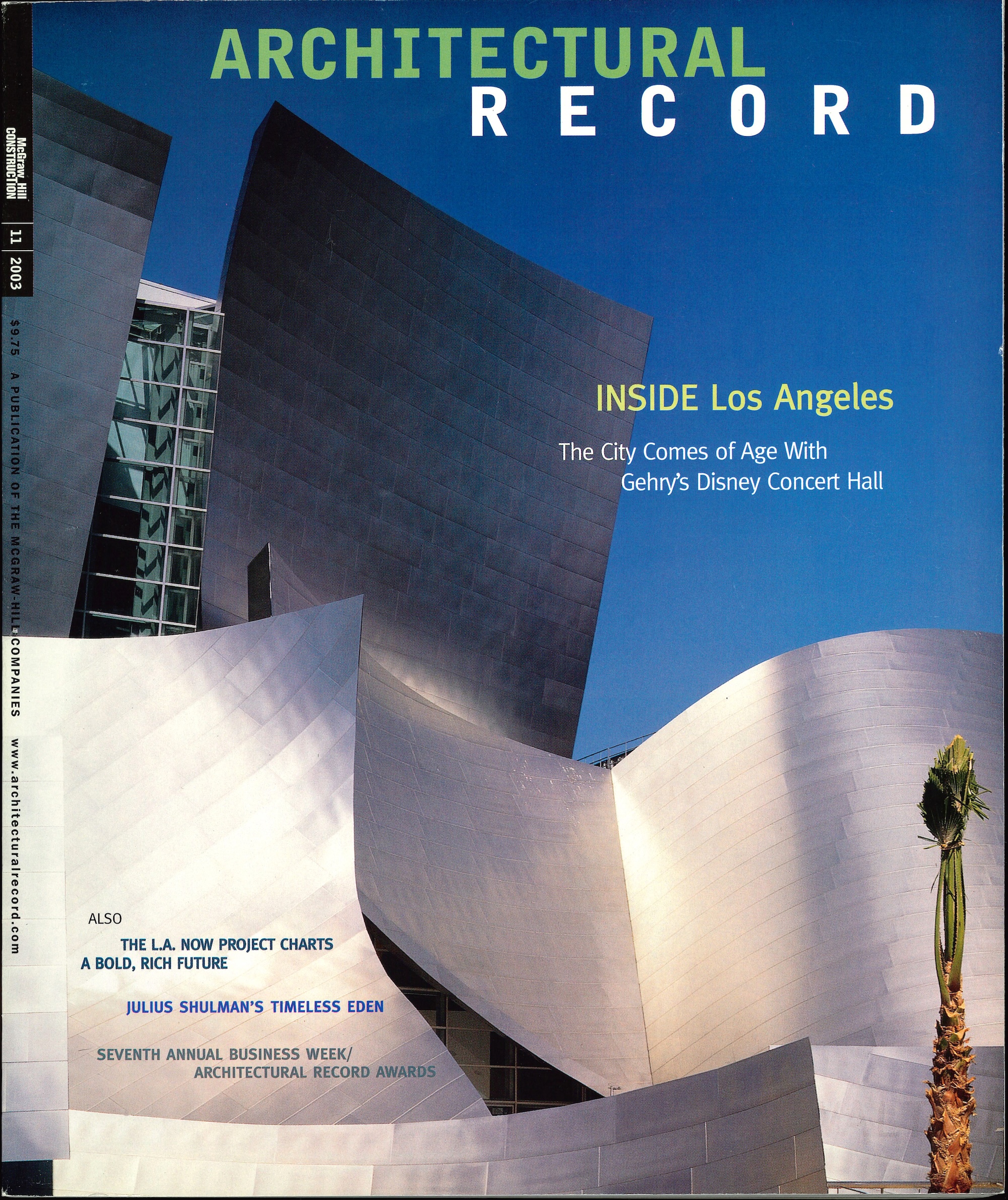 architectural record cover, frank gehry 1999.