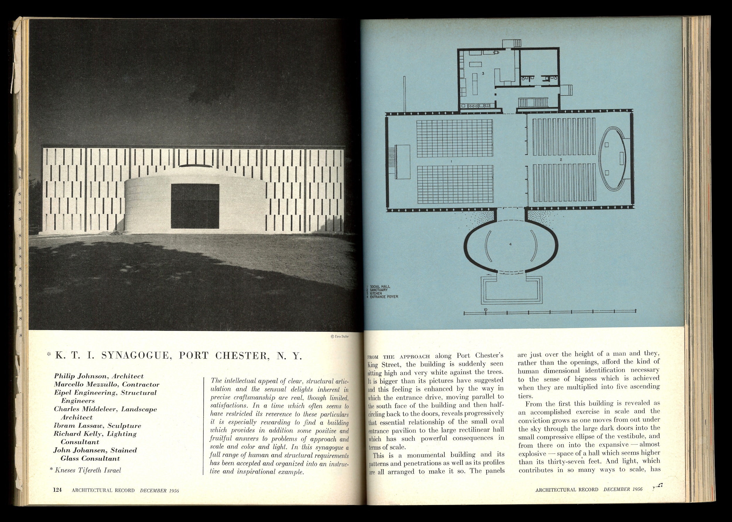 KTI Synagogue, RECORD December 1956