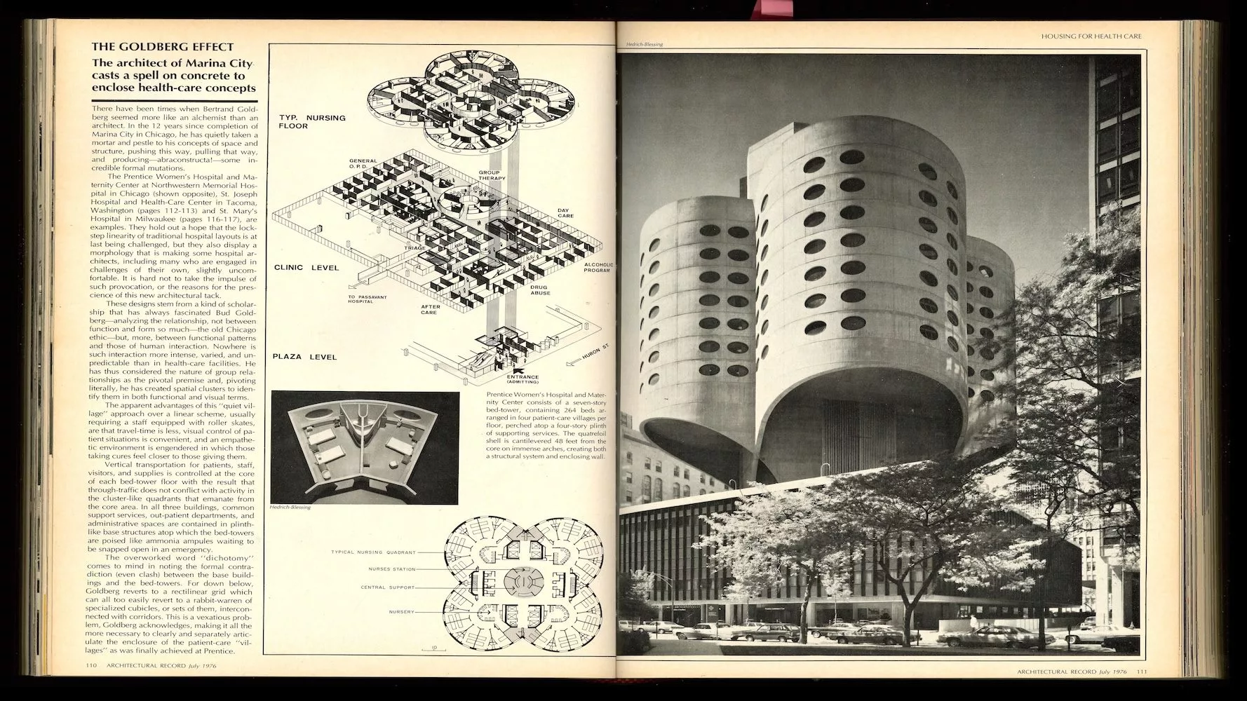 Architectural Record 1976, Bertrand Goldberg hospitals