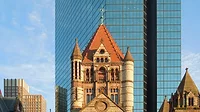 Trinity Church and Hancock Tower in Boston
