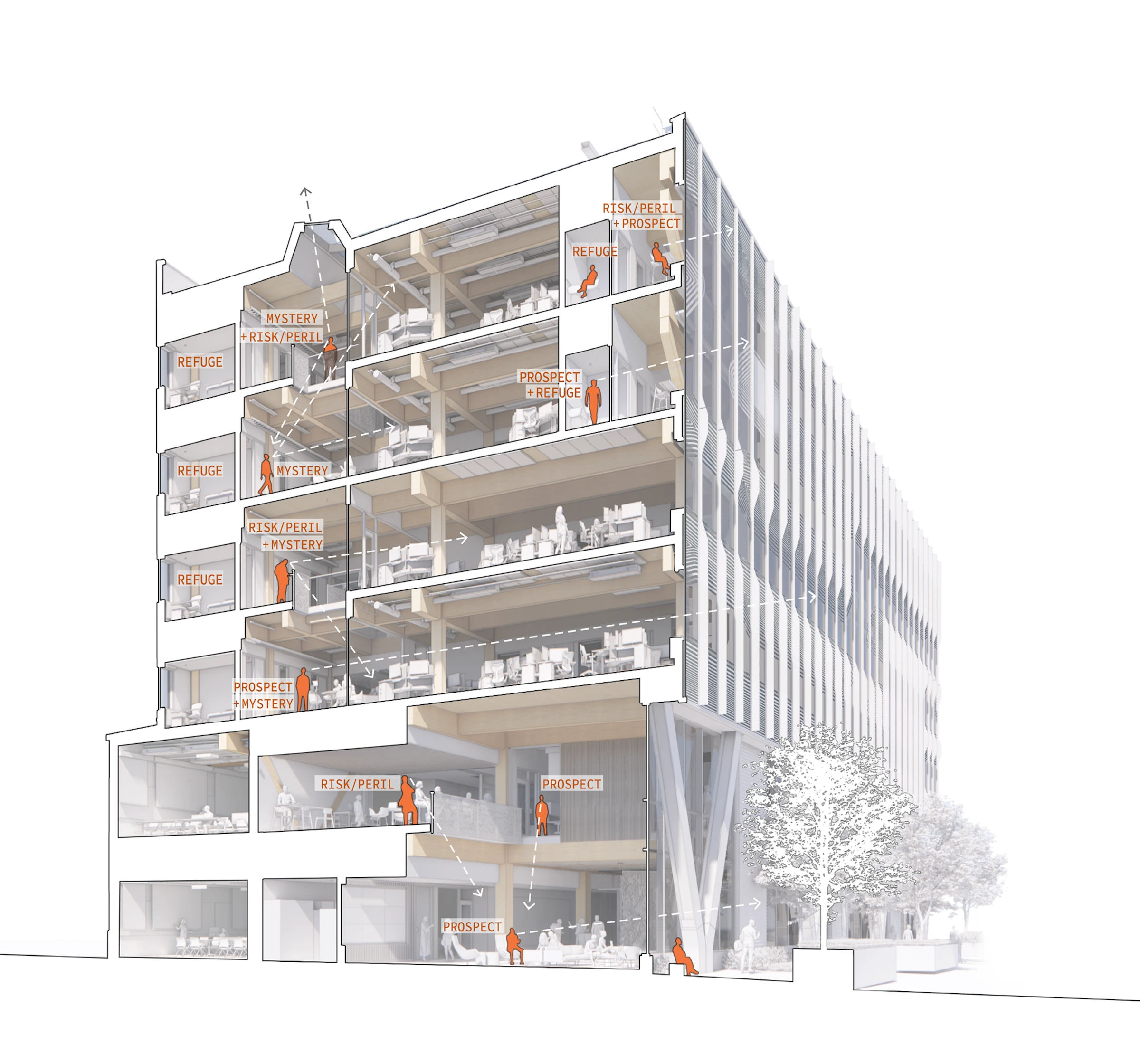 Biophilia diagram of Gutmann Hall.