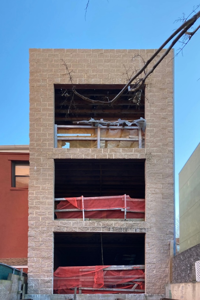 Pre construction photo of the Gowanus Townhouse.