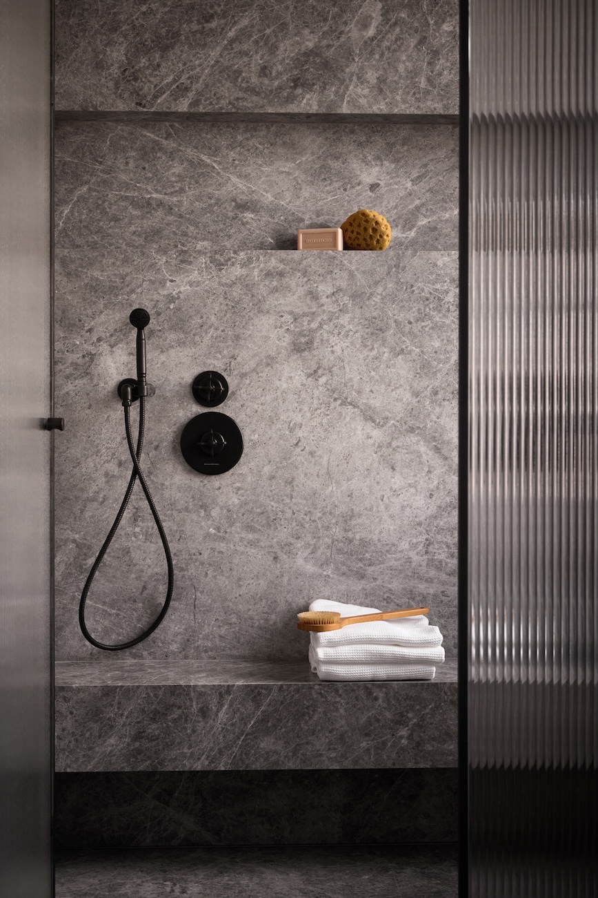 Shower in the primary bathrooom