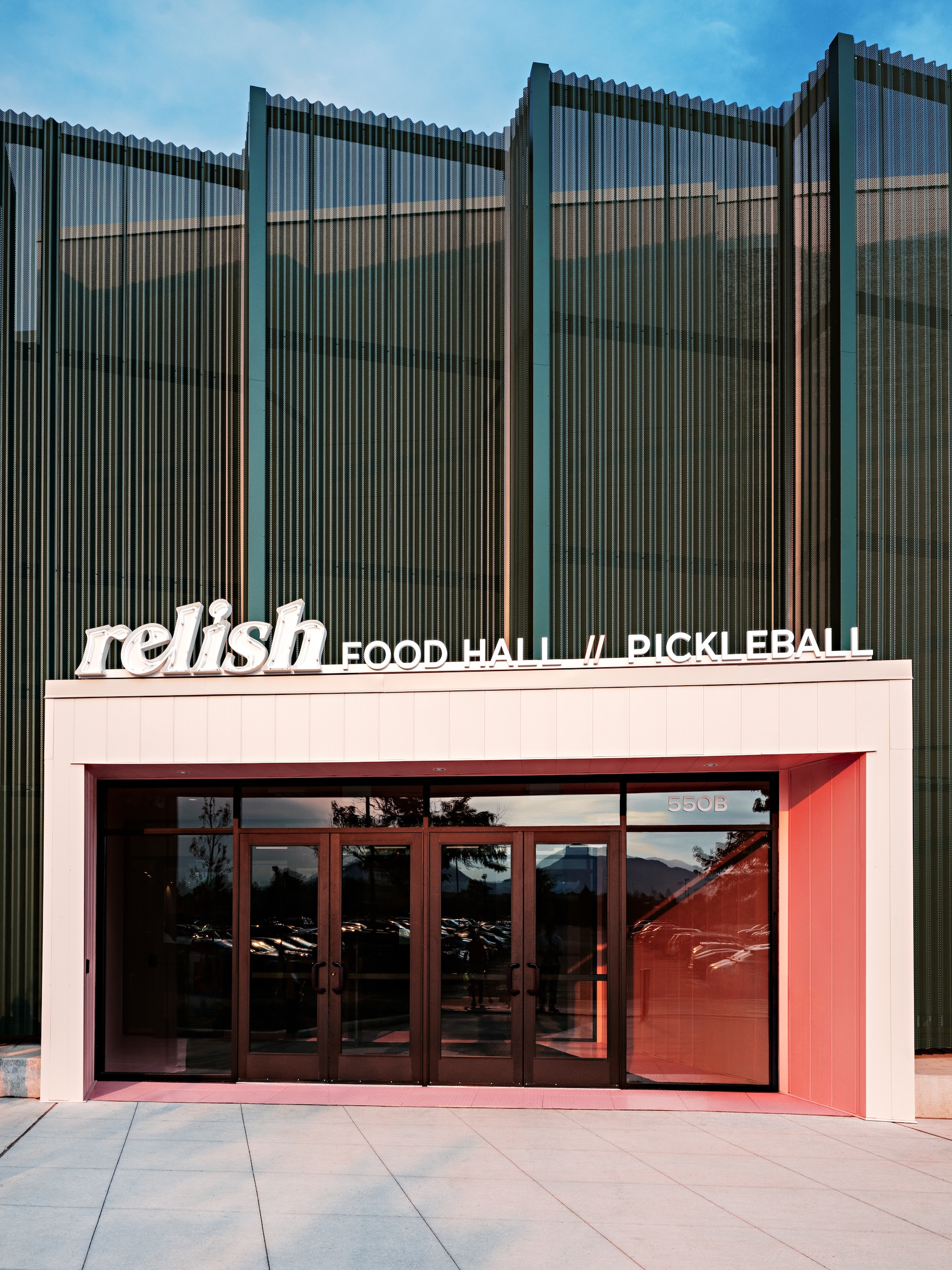 exterior image of Relish's aluminum facade