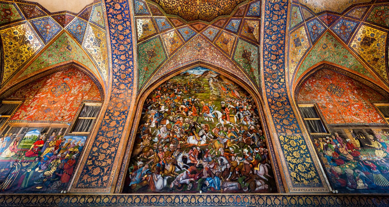 Chehel Sotoun pavilion in Isfahan, Iran