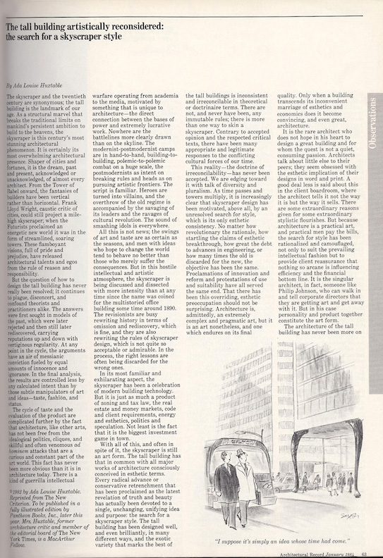 Architectural Record, January 1984