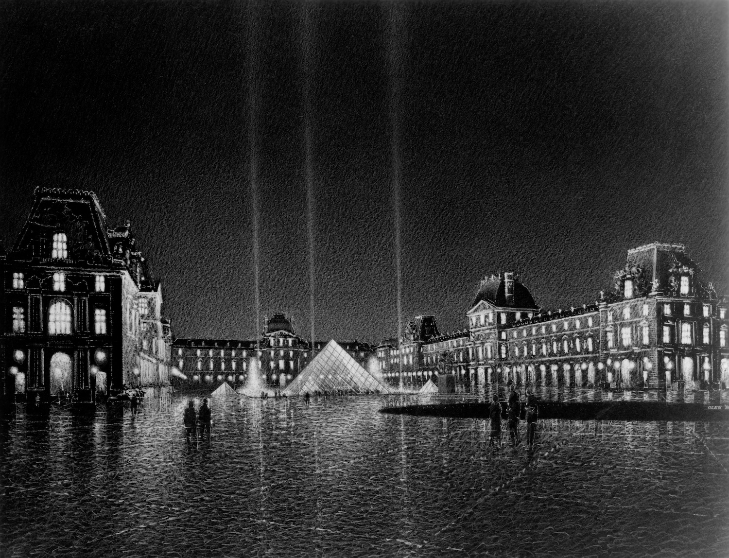 louvre pyramid rendering