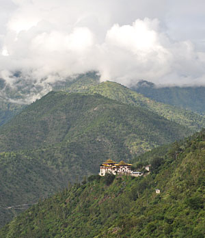 The Trashigang Dzong fortress in Bhutan. 
